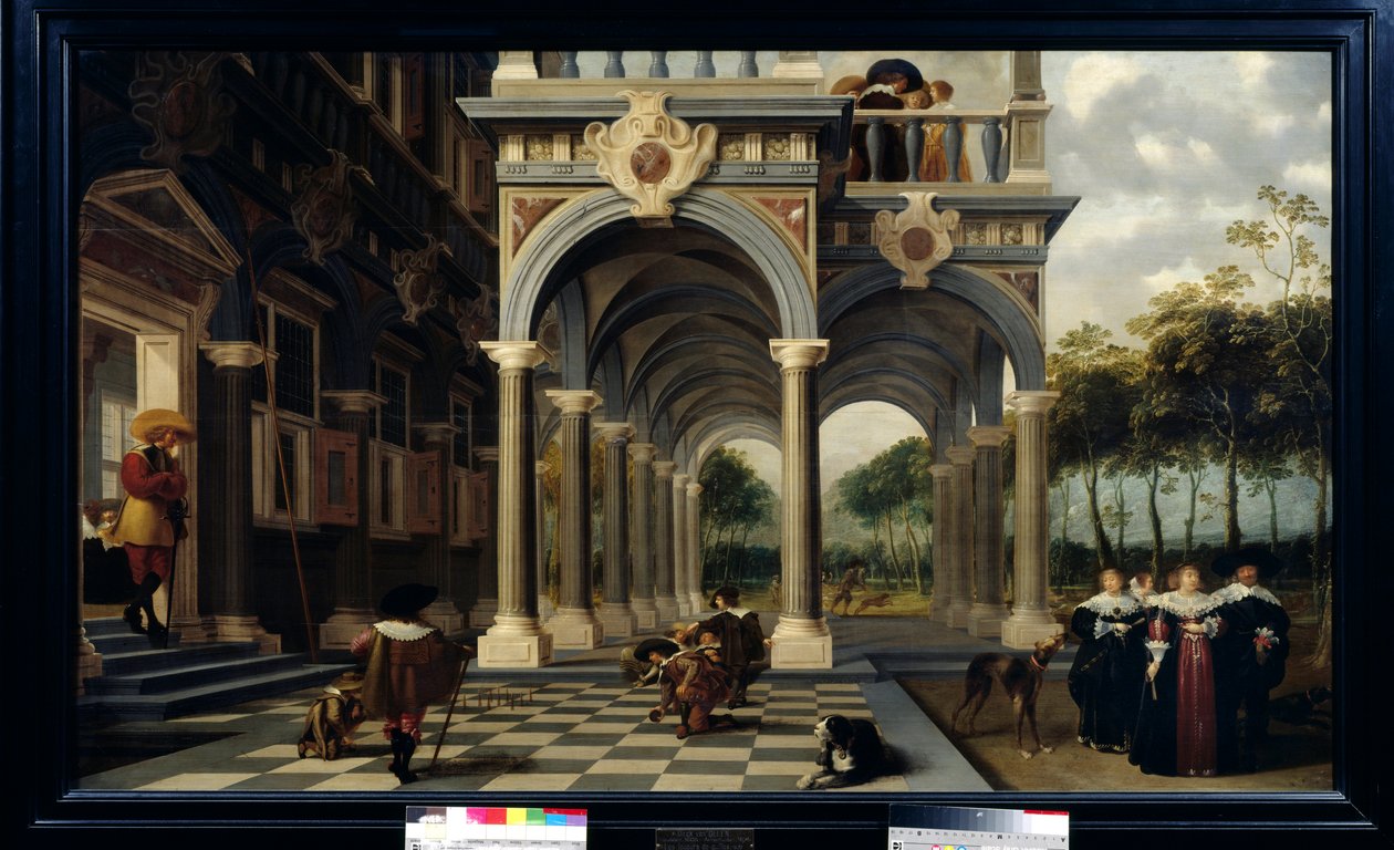Kegelspelers door Dirck van Delen