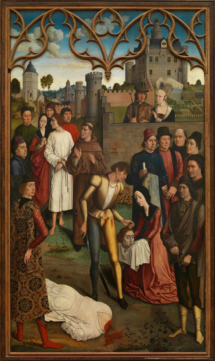 De Gerechtigheid van Keizer Otto III: Onthoofding van de Onschuldige Graaf, 1471-1475 door Dirk Bouts