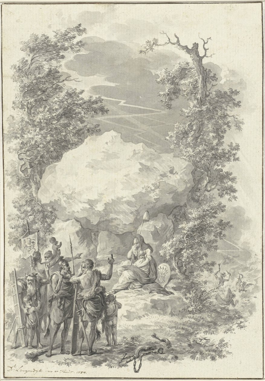 Allegorie op de dood van Joan Derk van der Capellen tot den Pol, 1784 door Dirk Langendijk (signed by artist)