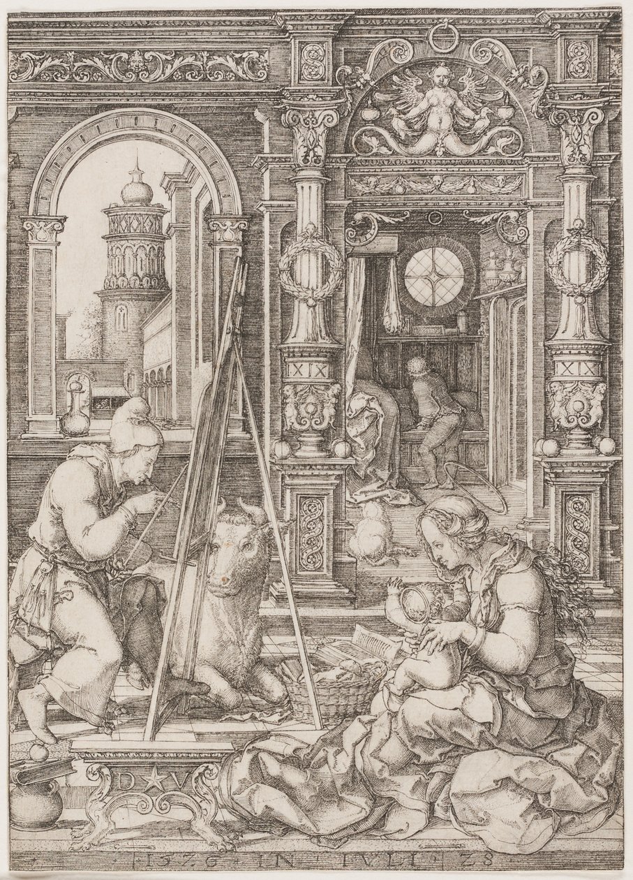 Sint Lucas Schildert de Maagd en het Kind door Dirk Vellert