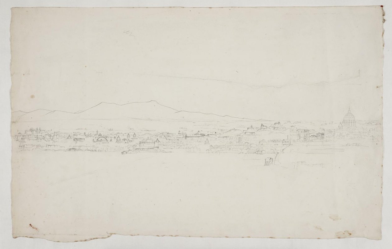 Uitzicht op Rome met de kathedraal rechts door Ditlev Blunck