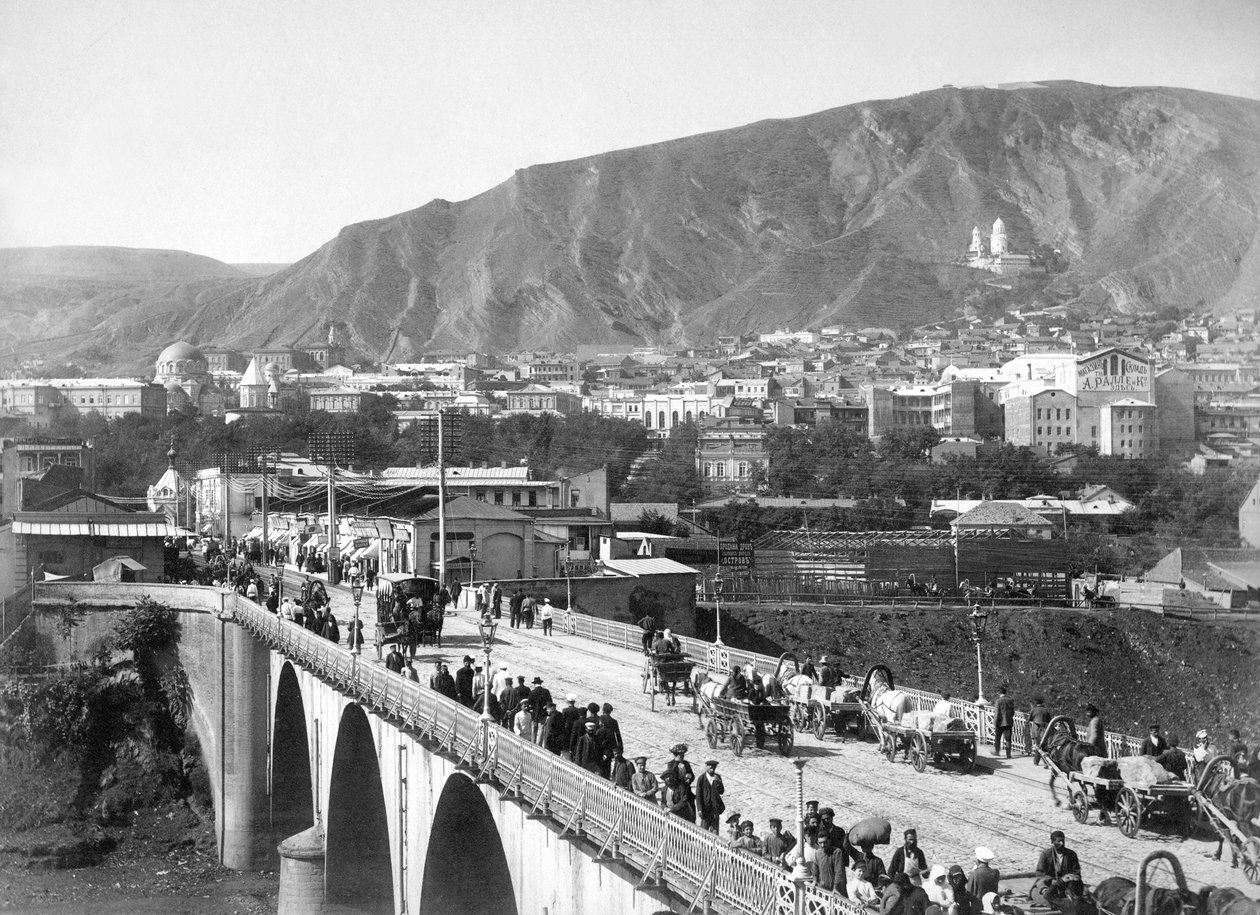 Tbilisi in de XIX eeuw, Mikhail Vorontsov brug door Dmitri Ivanovich Yermakov