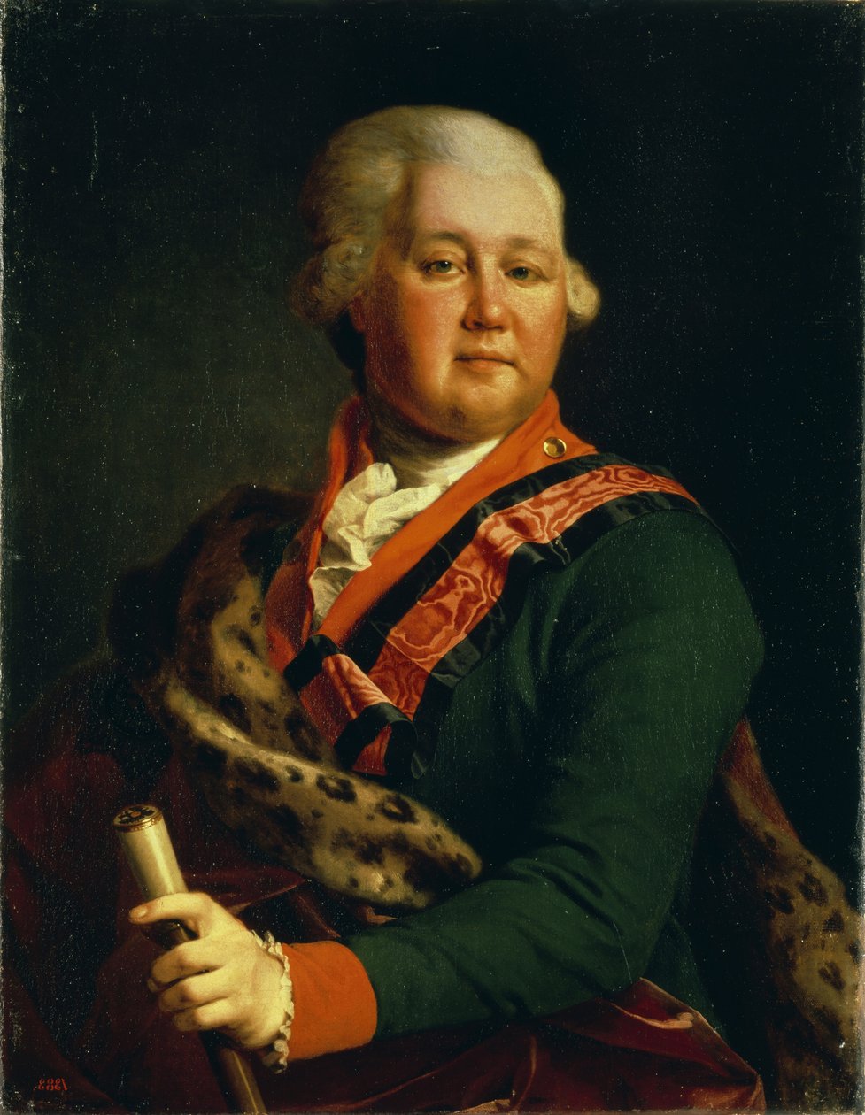 Portret van graaf Valentin Platonovich Ivanovich Musin-Pushkin door Dmitri Grigorievich Levitsky