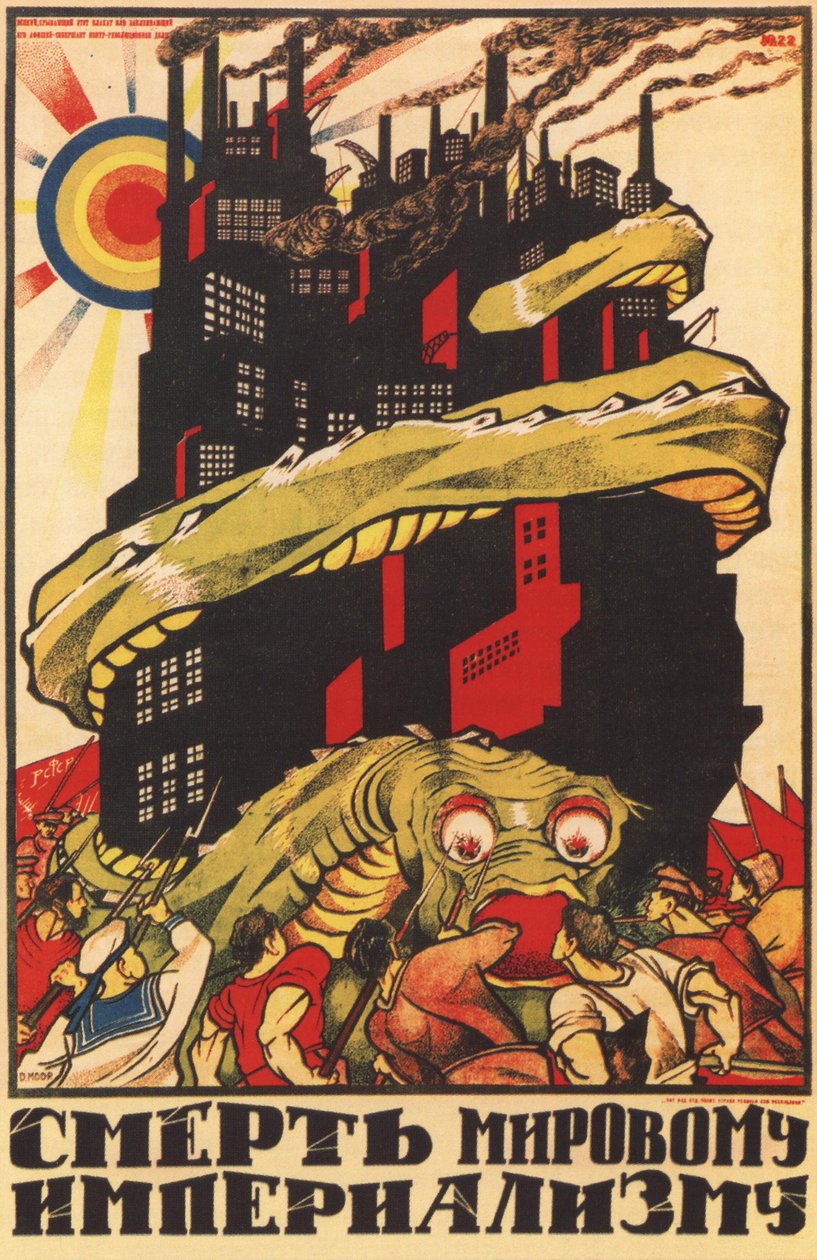 Voor de dood van het wereldimperialisme Poster, 1920 door Dmitriy Stakhievich Moor