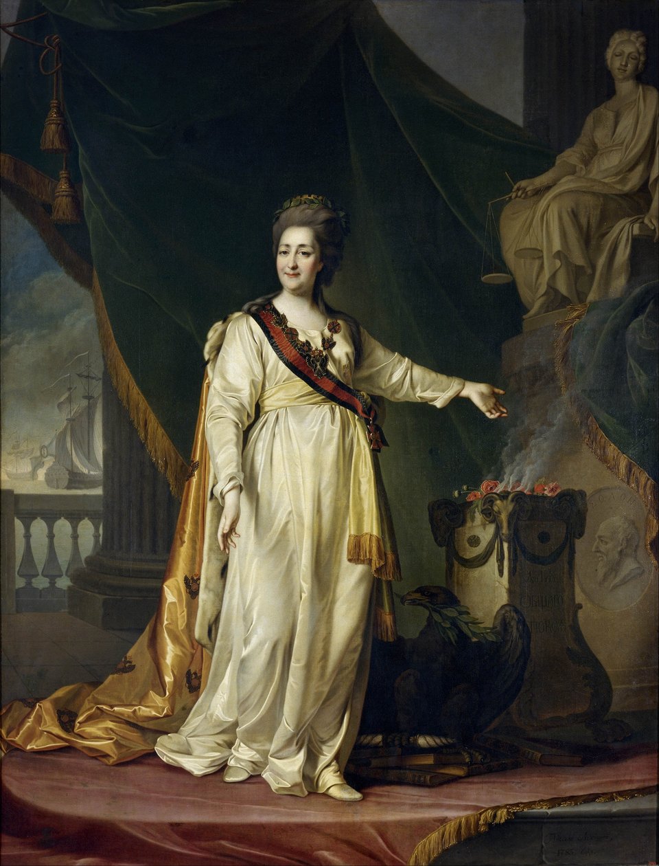 Catharina II is een wetgever in de tempel van de Godin van de Gerechtigheid door Dmitry Levitzky