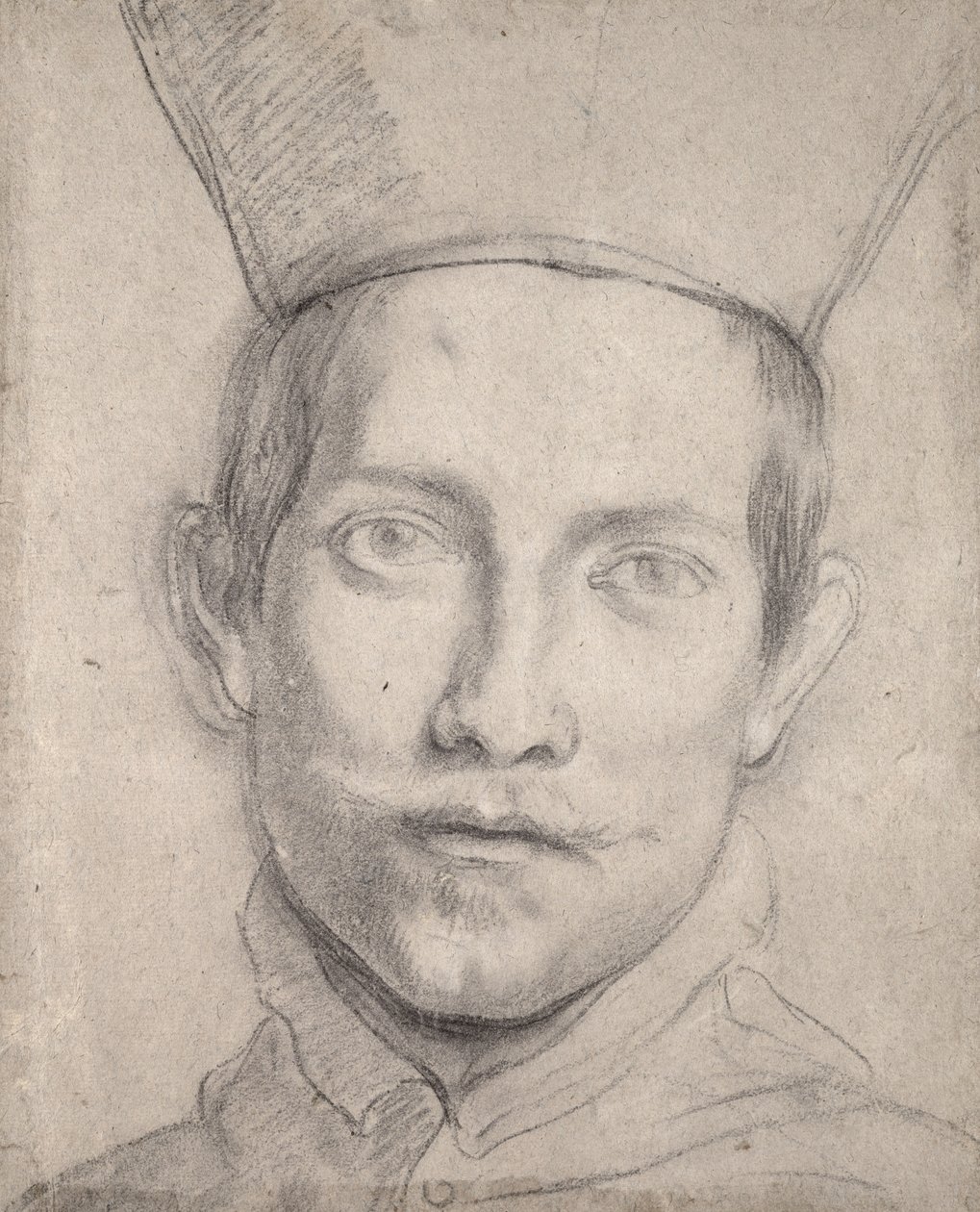Portret van een kardinaal (zwarte krijt op papier) door Domenichino