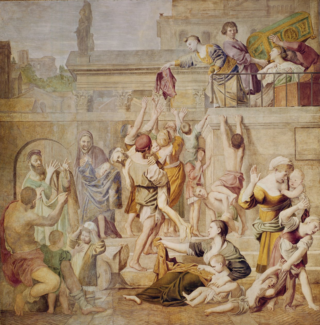 St. Cecilia die aalmoezen uitdeelt, c.1612-15 door Domenichino
