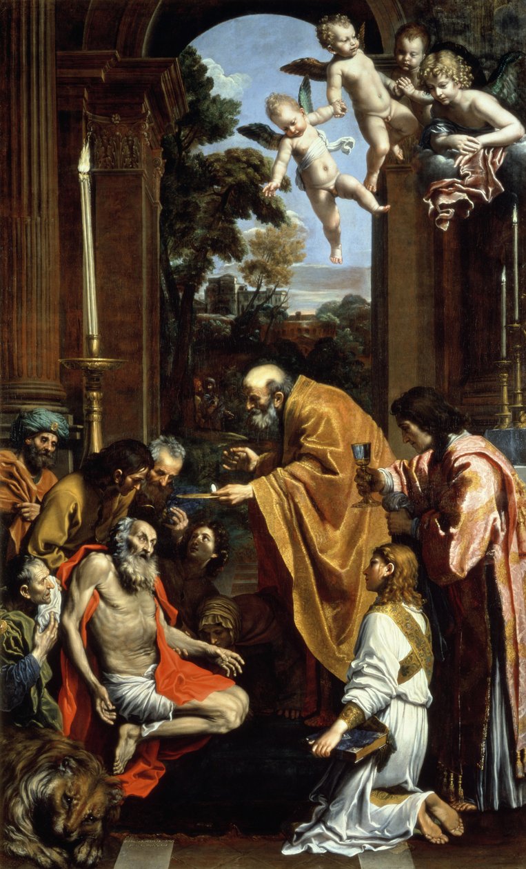Het laatste sacrament van St. Hiëronymus, 1614 door Domenichino