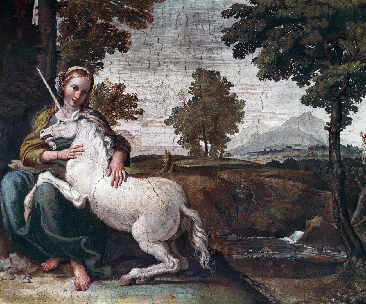 Een Maagd met een eenhoorn door Domenichino