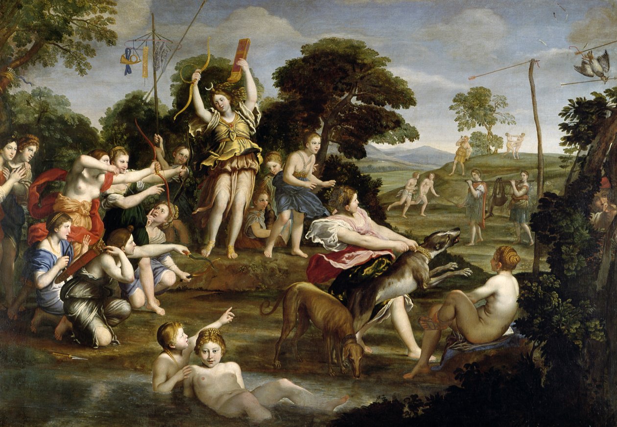 De jacht van Diana, 1616-17 door Domenichino