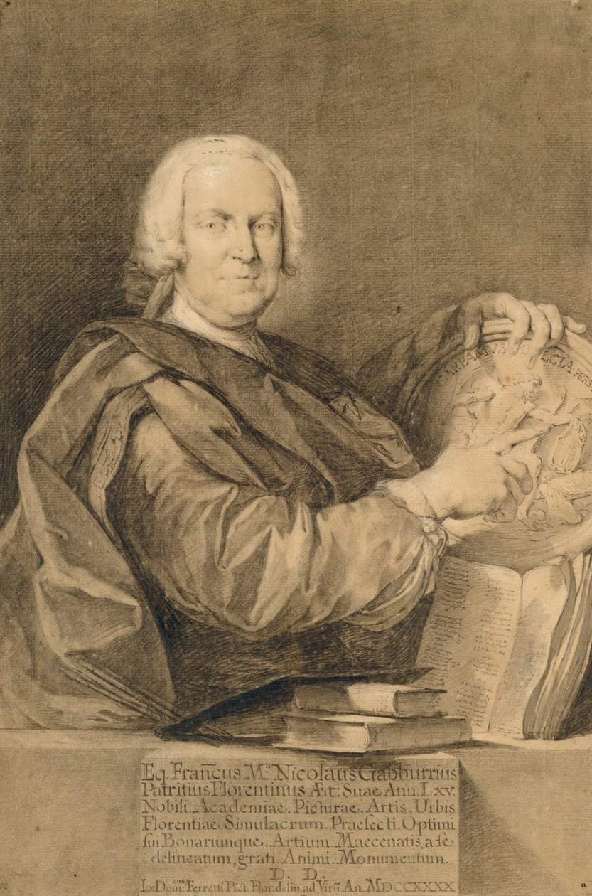 Portret van Cavaliere Francesco Maria Niccolò Gabburri door Giovanni Domenico Ferretti