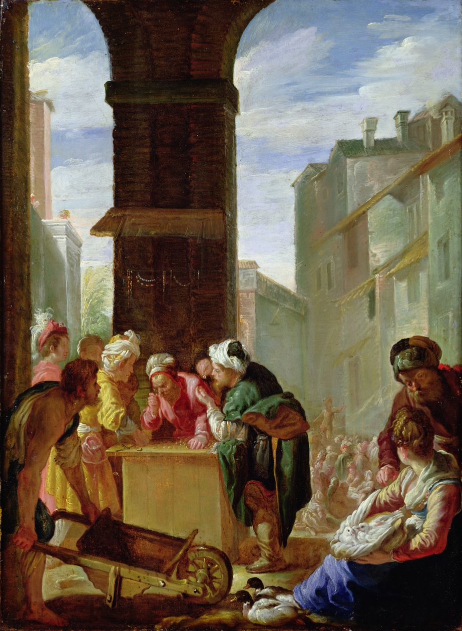 De gelijkenis van de kostbare parel of De parel van grote waarde door Domenico Fetti or Feti