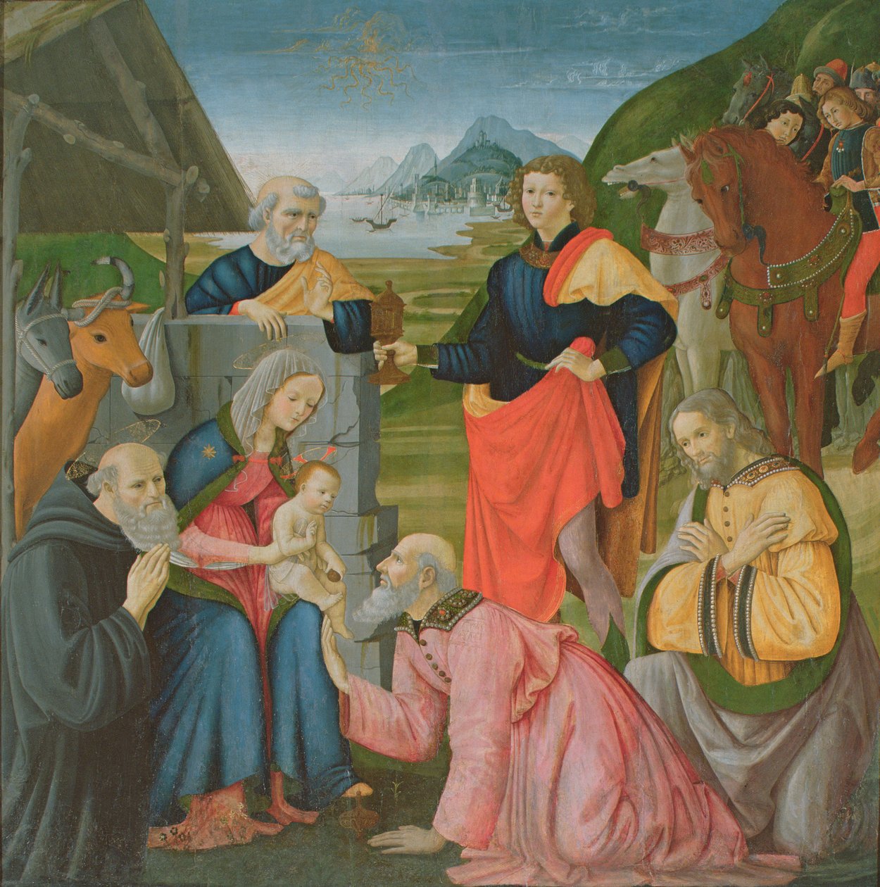 Aanbidding der Wijzen door Domenico Ghirlandaio