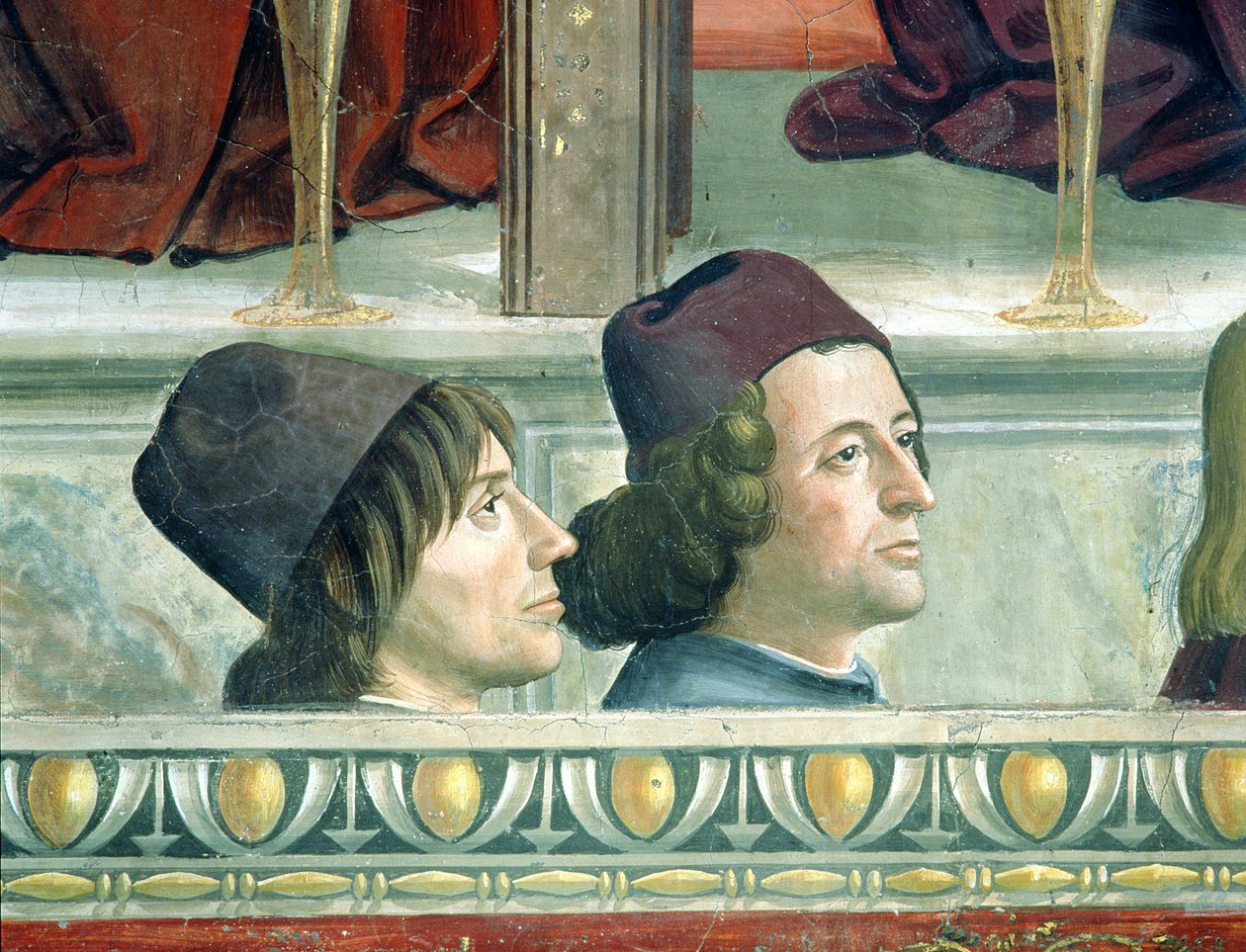 Portretten van Matteo Franco en Luigi Pulci (1432-84) uit de cyclus van het leven van St. Franciscus, c.1483 door Domenico Ghirlandaio