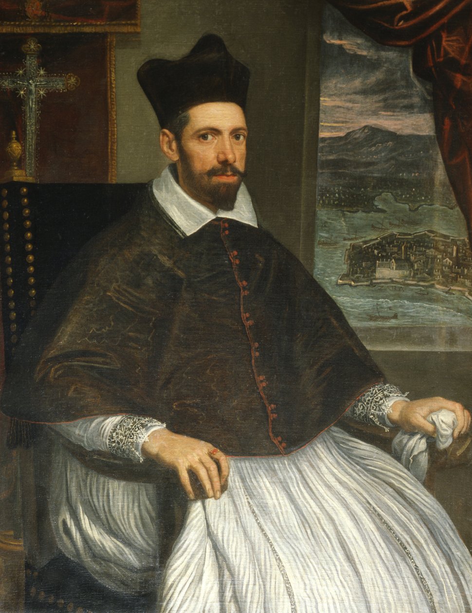 Portret van Luca Stella, Aartsbisschop van Zadar door Domenico Robusti Tintoretto
