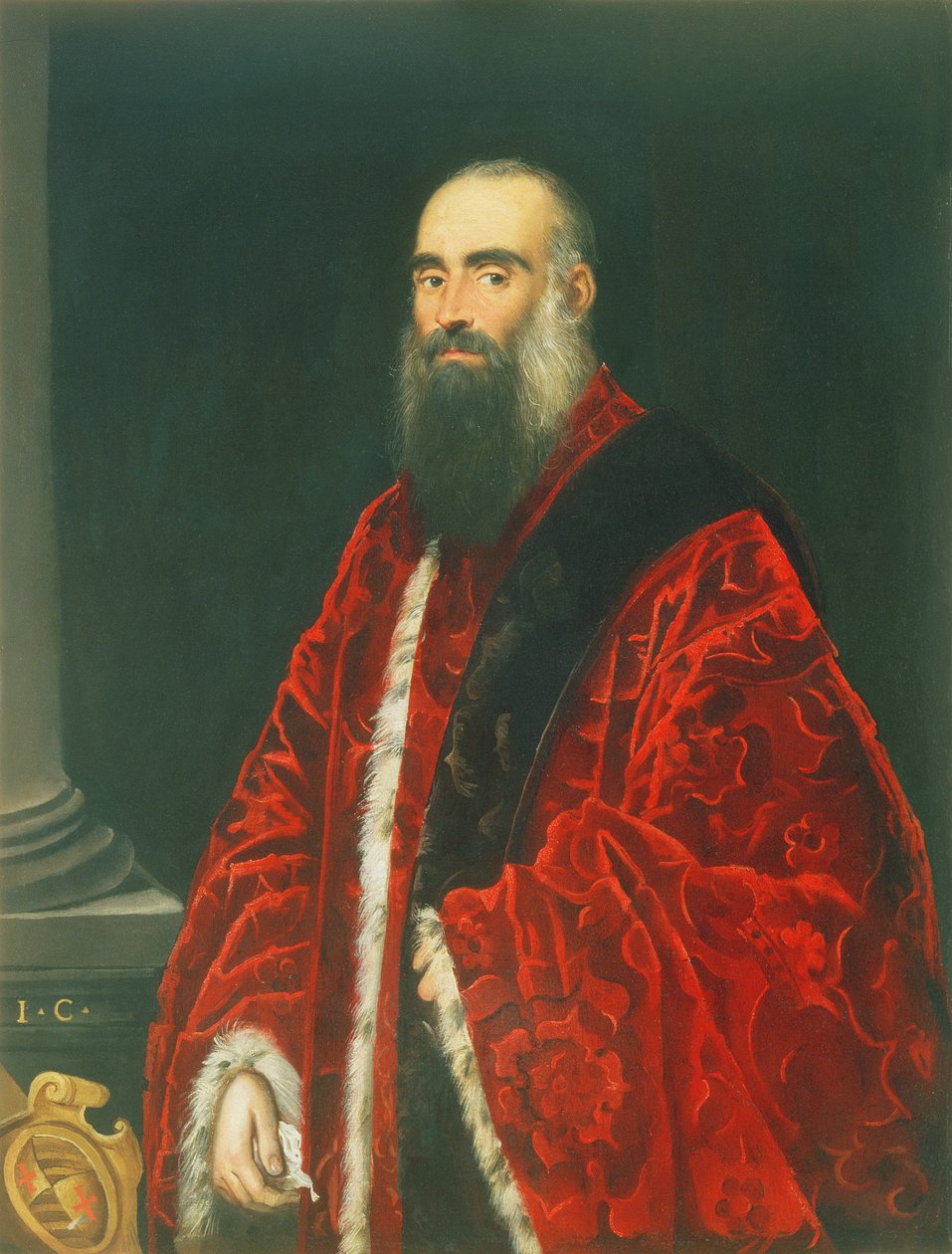 Portret van een Contarini Procurator, waarschijnlijk Giovanni Paolo Contarini (d.1604) door Domenico Robusti Tintoretto