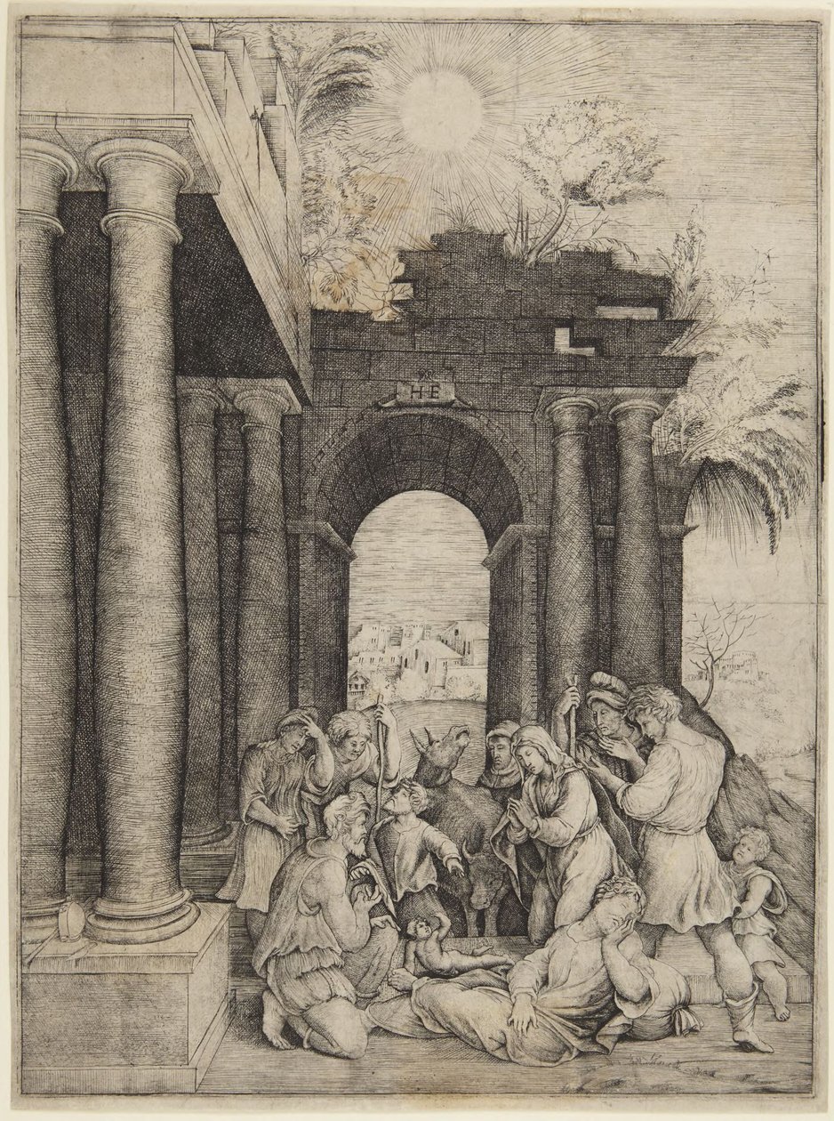 De aanbidding van de herders door Domenico Beccafumi