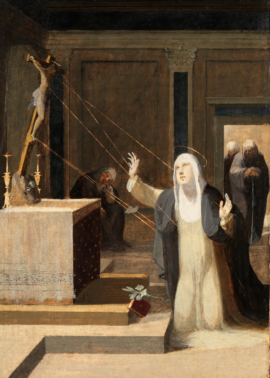 Beccafumi - De heilige Catharina ontvangt de stigmata, 1545 door Domenico Beccafumi