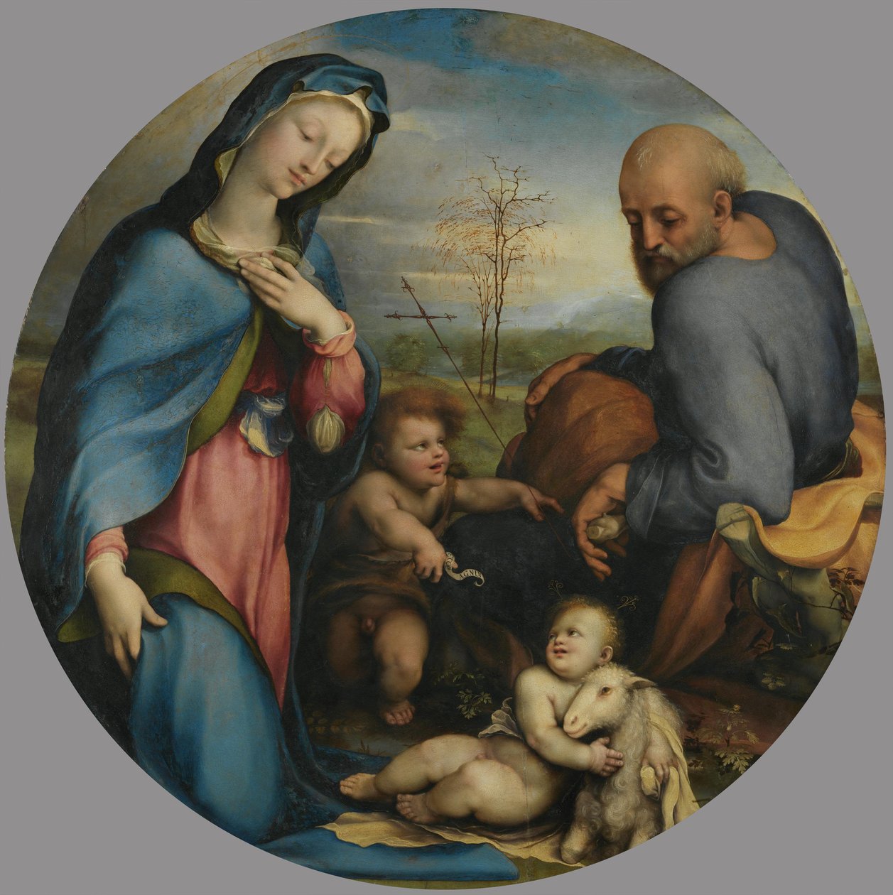 De Heilige Familie met de jonge Johannes door Domenico Beccafumi