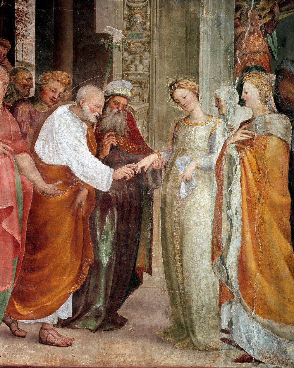 Het huwelijk van de Maagd (detail) door Domenico Beccafumi