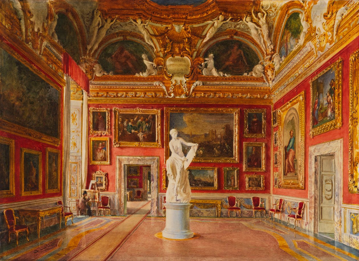 Sala di Giove in het Pitti-paleis in Florence, 1875 door Domenico Caligo