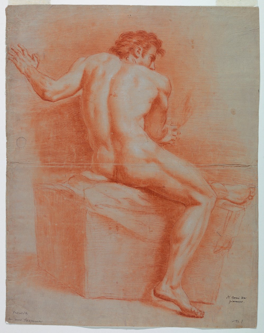 Tekening, Naakt, ca. 1740 door Domenico Corvi