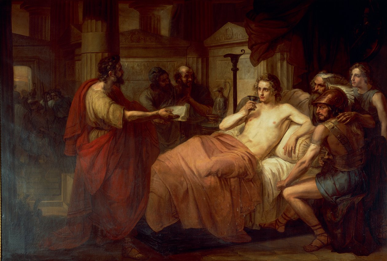 Alexander de Grote en zijn arts Philip door Domenico Induno