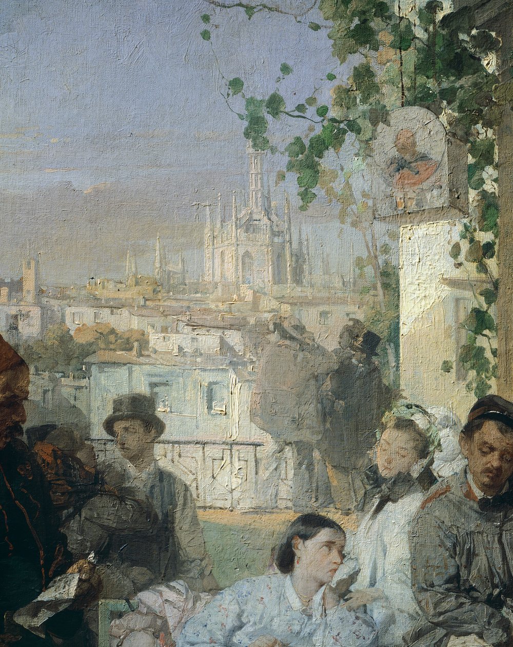 Nieuws van de Vrede van Villafranca (detail) door Domenico Induno