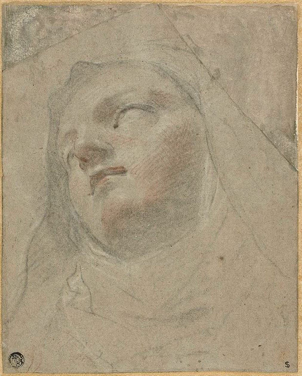 Hoofd van een Dominicaanse Non: Studie voor de Extase van Sint-Dominicus door Domenico Maria Canuti