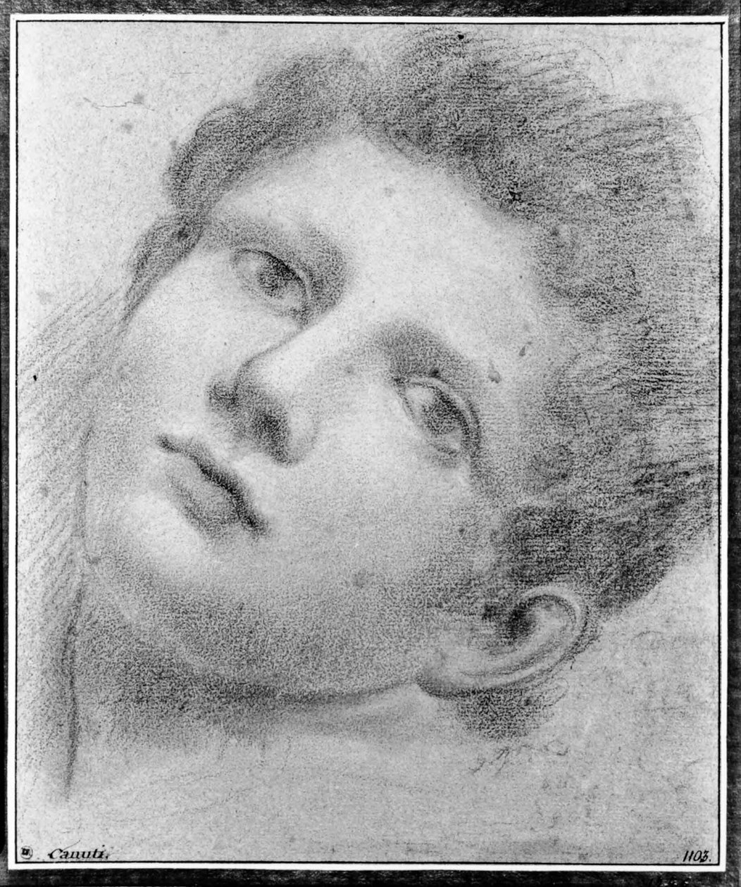 Hoofd van een jongere, achterovergebogen door Domenico Maria Canuti