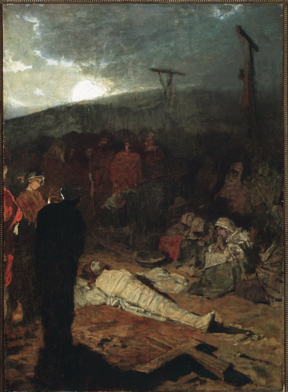 Balseming van het lichaam van Jezus Christus na de kruisiging door Domenico Morelli