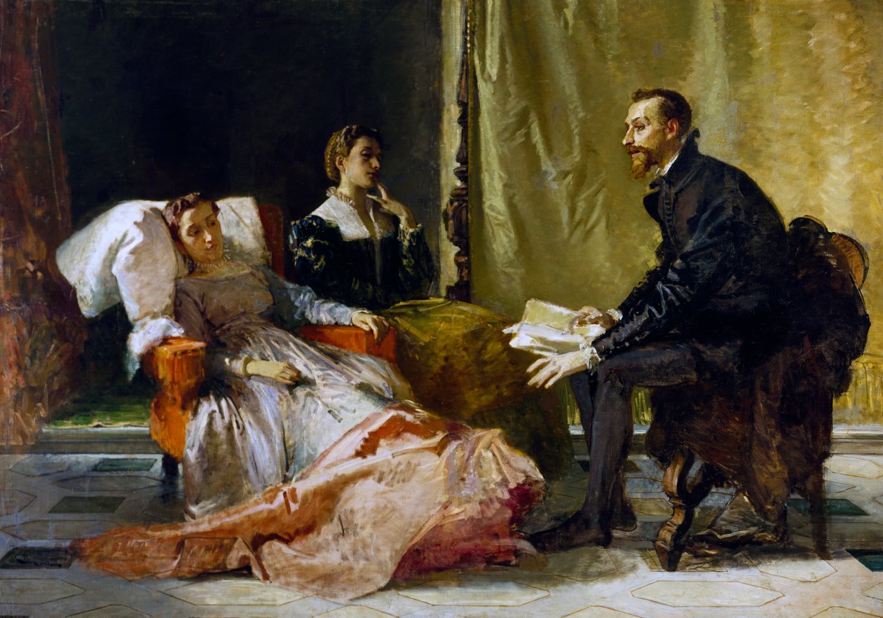 Torquato Tasso (1544-1595) leest Jeruzalem bevrijd aan Eleonora d