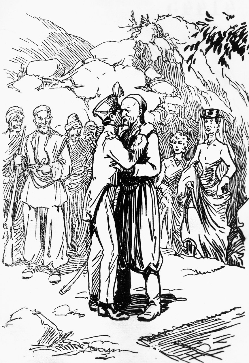 Illustratie door Domenico Natoli (1885-1968) voor Koning van de bergen, roman van Edmond About (1828-1885) door Domenico Natoli