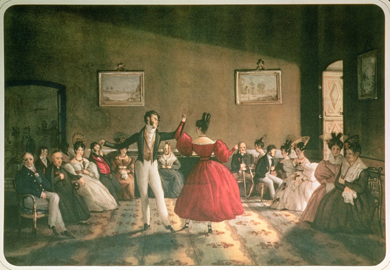 Dans in een salon in Buenos Aires, ca. 1831 door Domenico Pellegrini