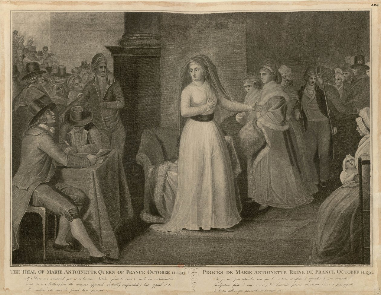 Het Proces van Marie Antoinette, Koningin van Frankrijk, 14 oktober 1793 door Domenico Pellegrini