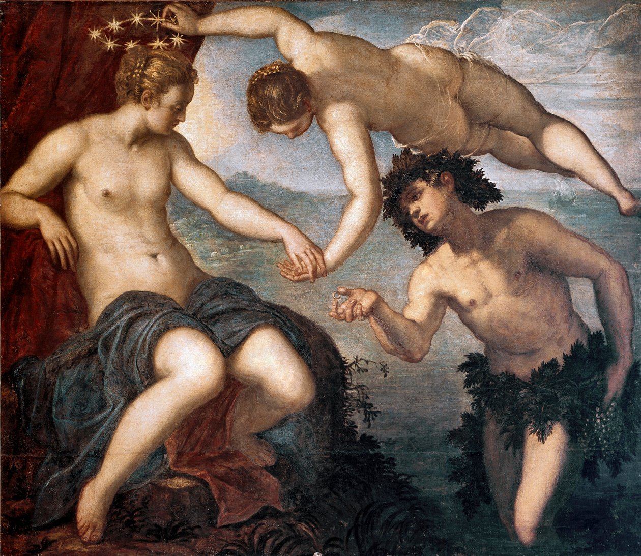 Bacchus, Venus en Ariane door Domenico Robusti Tintoretto