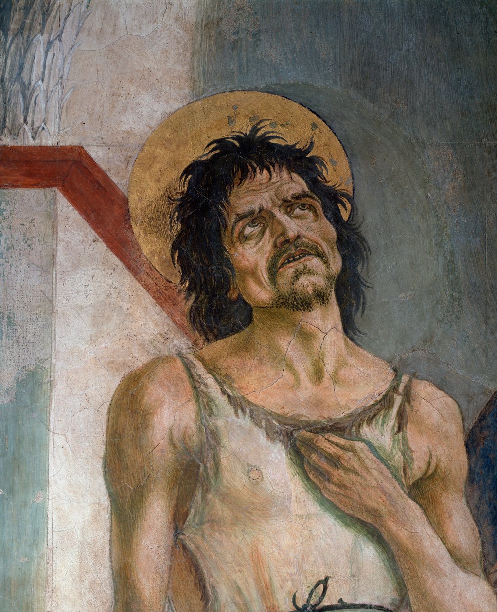 St. Johannes de Doper en St. Franciscus van Assisi: Detail van St. Johannes de Doper (detail) door Domenico Veneziano