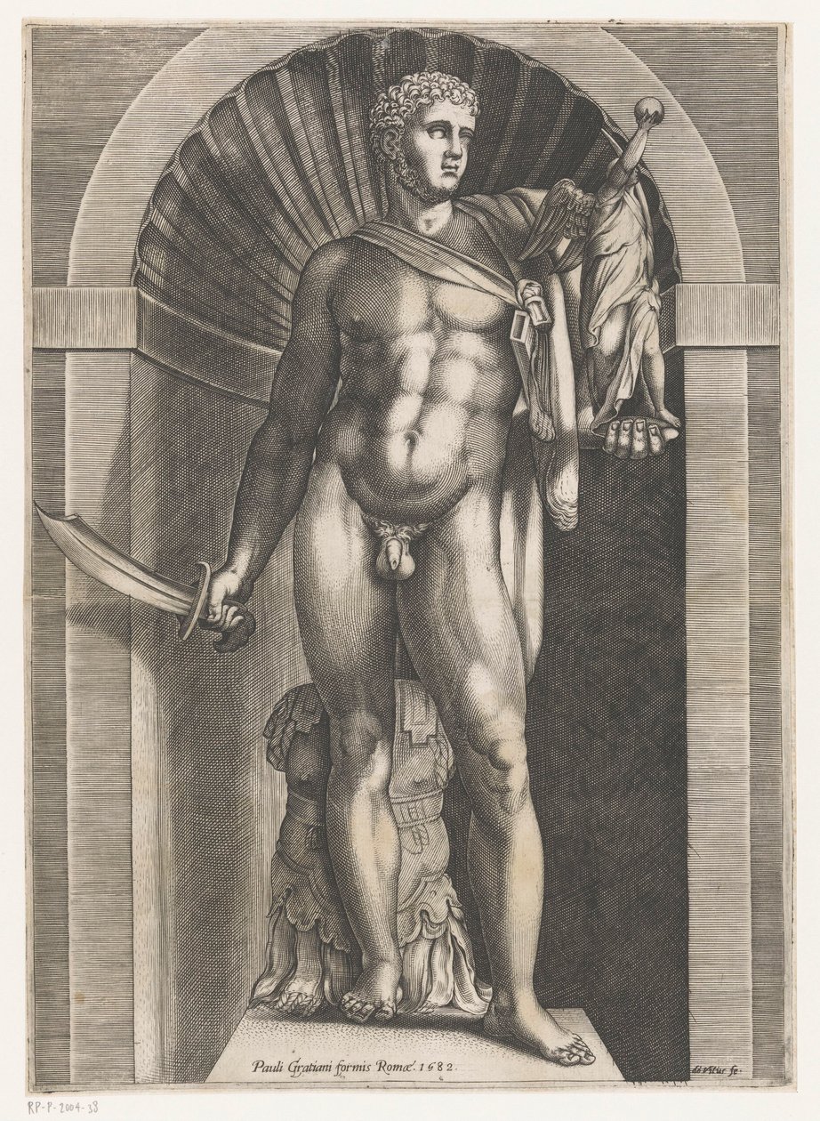 Sculptuur van een strijder door Domenico Vito