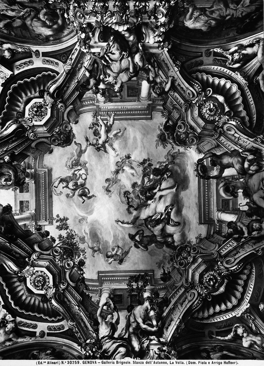 Plafond in de Herfstkamer, Brignole Galerij door Domenico the Elder Piola