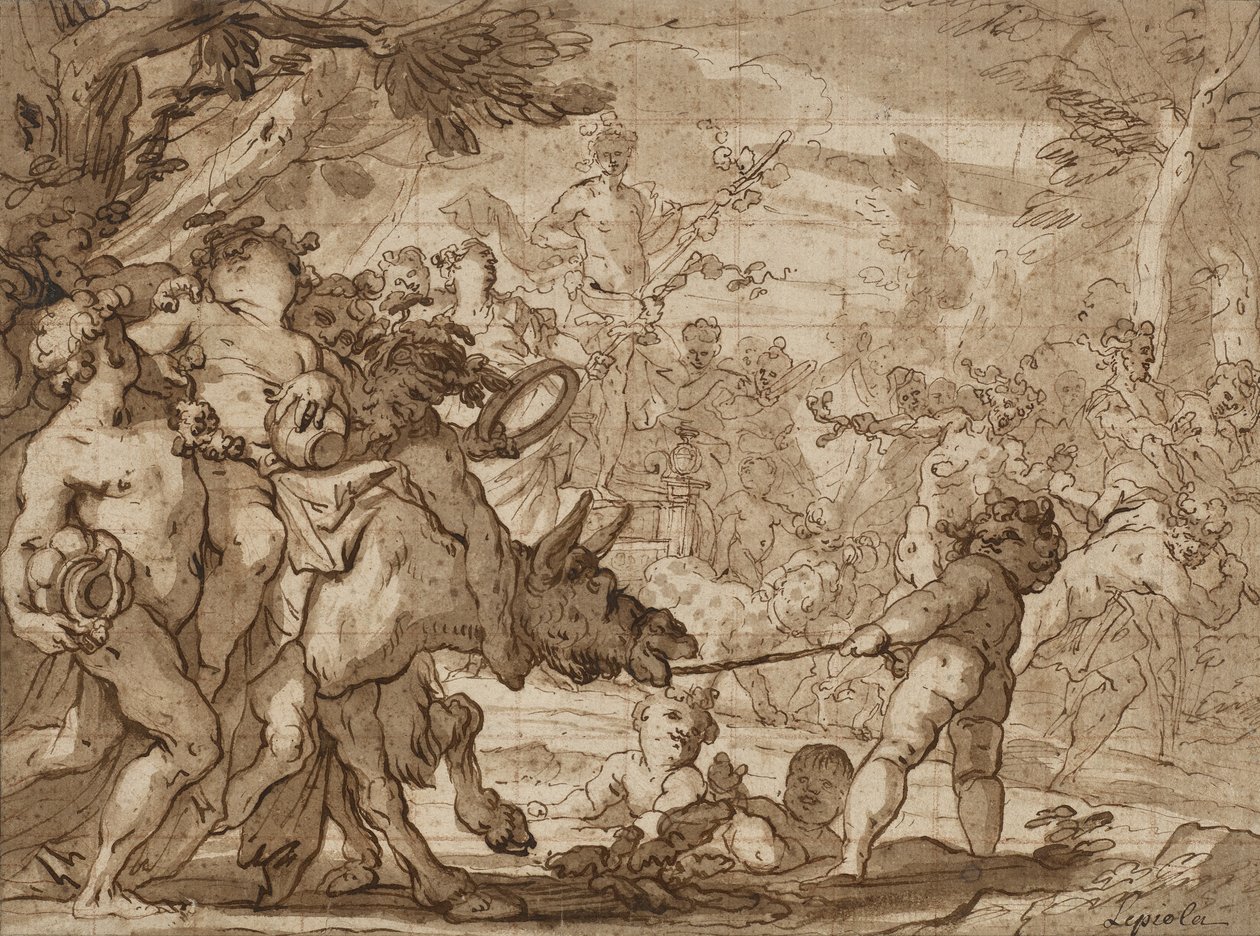 De Triomf van Bacchus, ca. 1642-1703 door Domenico the Elder Piola