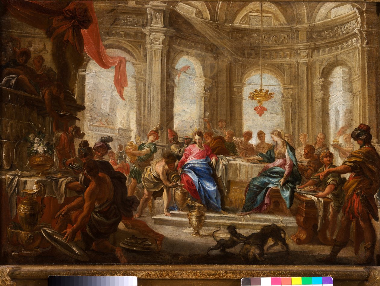 De Bruiloft te Kana door Domenico the Elder Piola