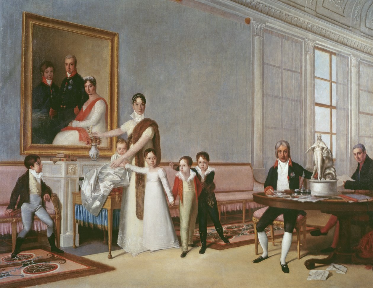 De familie van de eerste burggraaf van Santarem, 1816 door Domingos Antonio de Sequeira