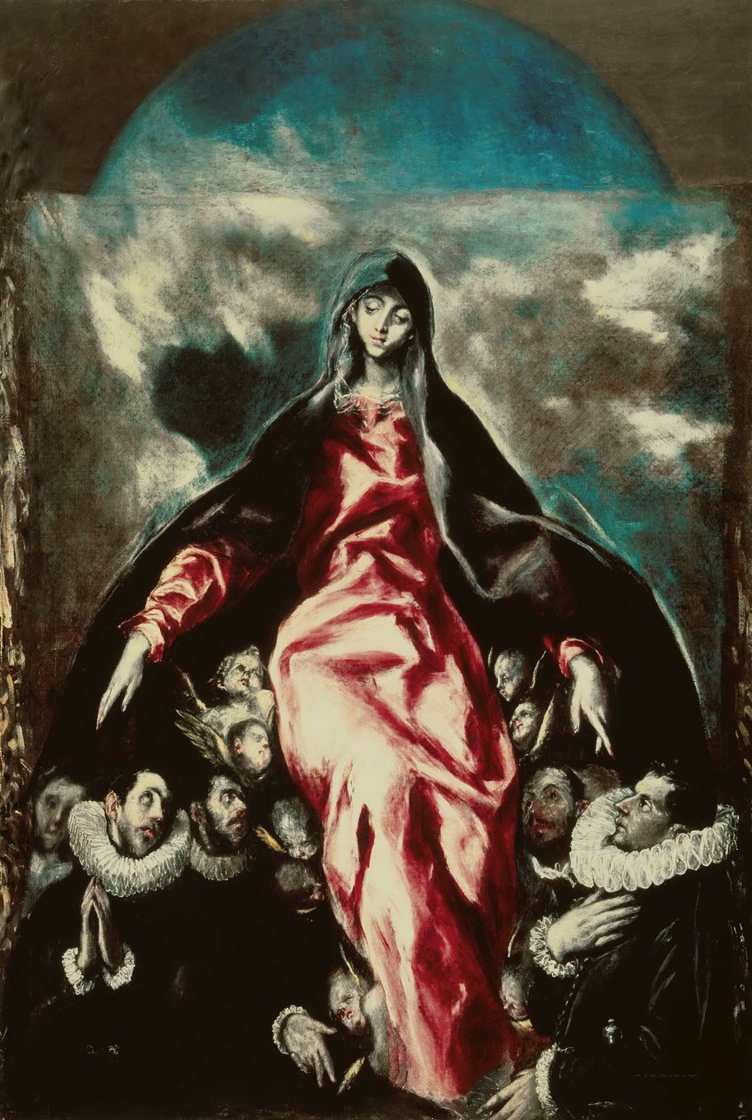 La Virgen de la Caridad De Madonna van Barmhartigheid, ca. 1600-1603 door Dominico El Greco