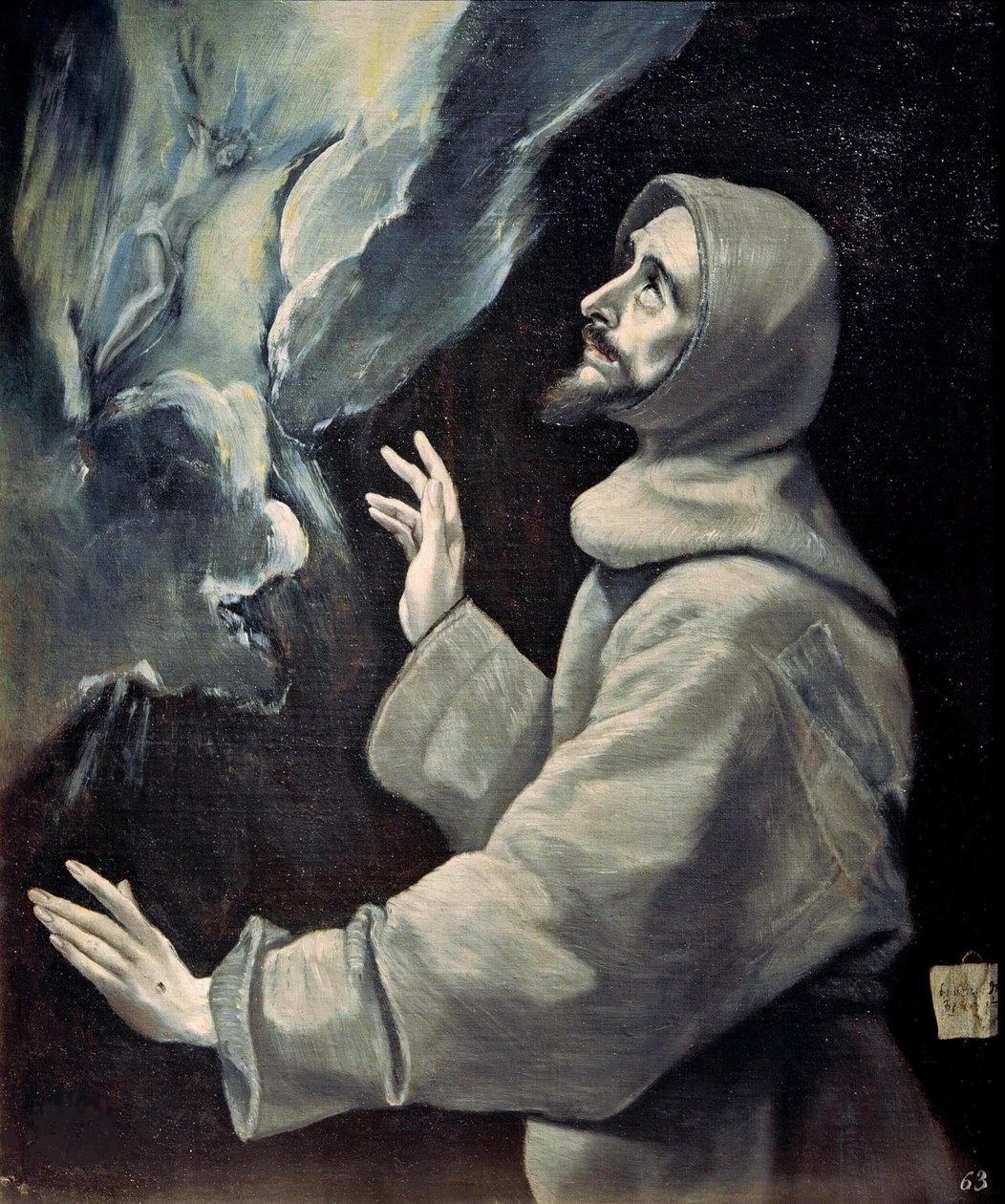 Sint Franciscus ontvangt de stigmata, ca. 1585-1590 door Dominico El Greco