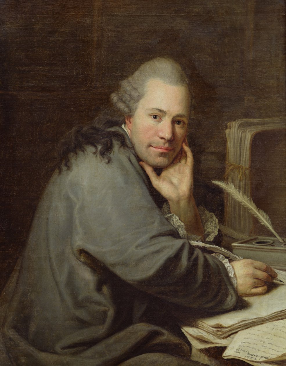 Portret van een schrijver, 1772 door Dominique Doncre
