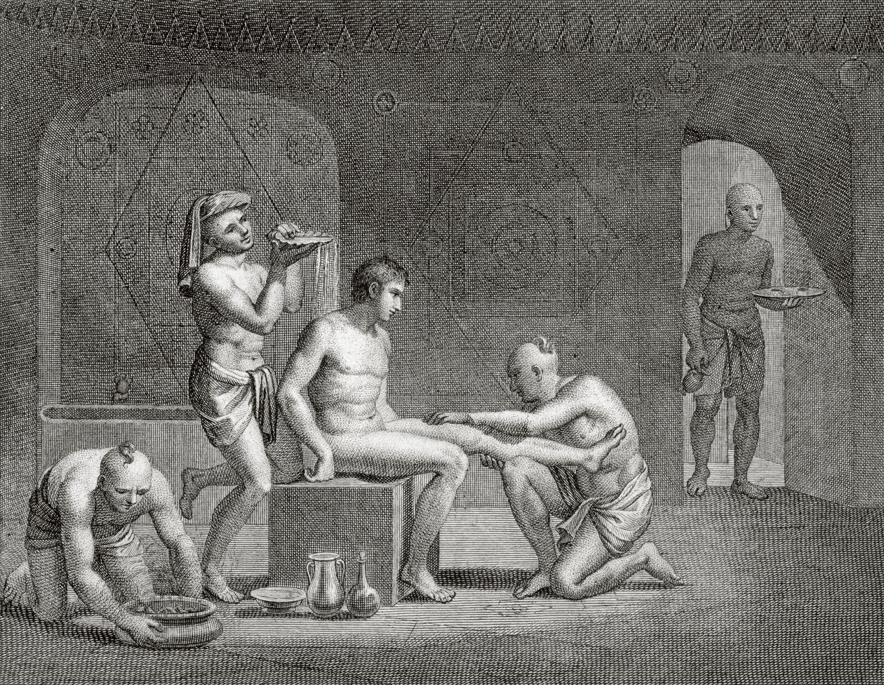 Binnen in een Egyptisch badhuis, ca. 1820s door Dominique Vivant Denon