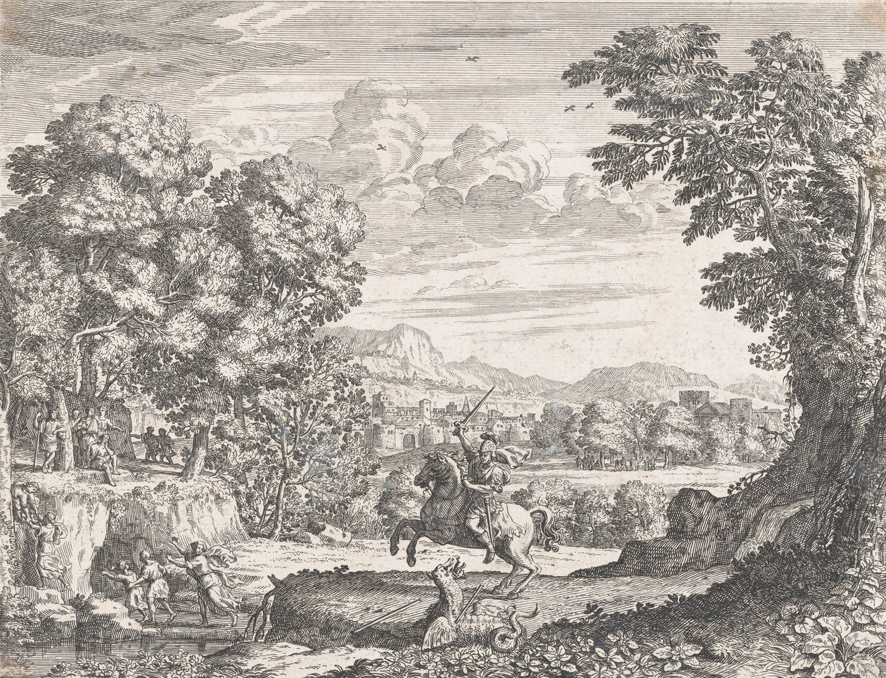 Bellerophon verslaat de Chimera door Dominique Barriere
