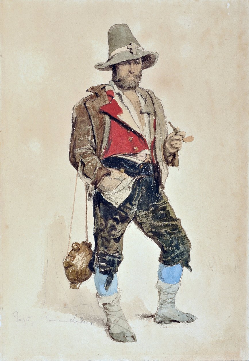 Portret van de schilder Emile Loubon (1809-1863) door Dominique Louis Papety