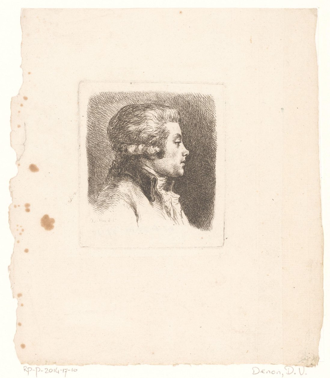 Portret van de Franse prentuitgever N.C. Aubourg door Dominique Vivant Denon (baron)
