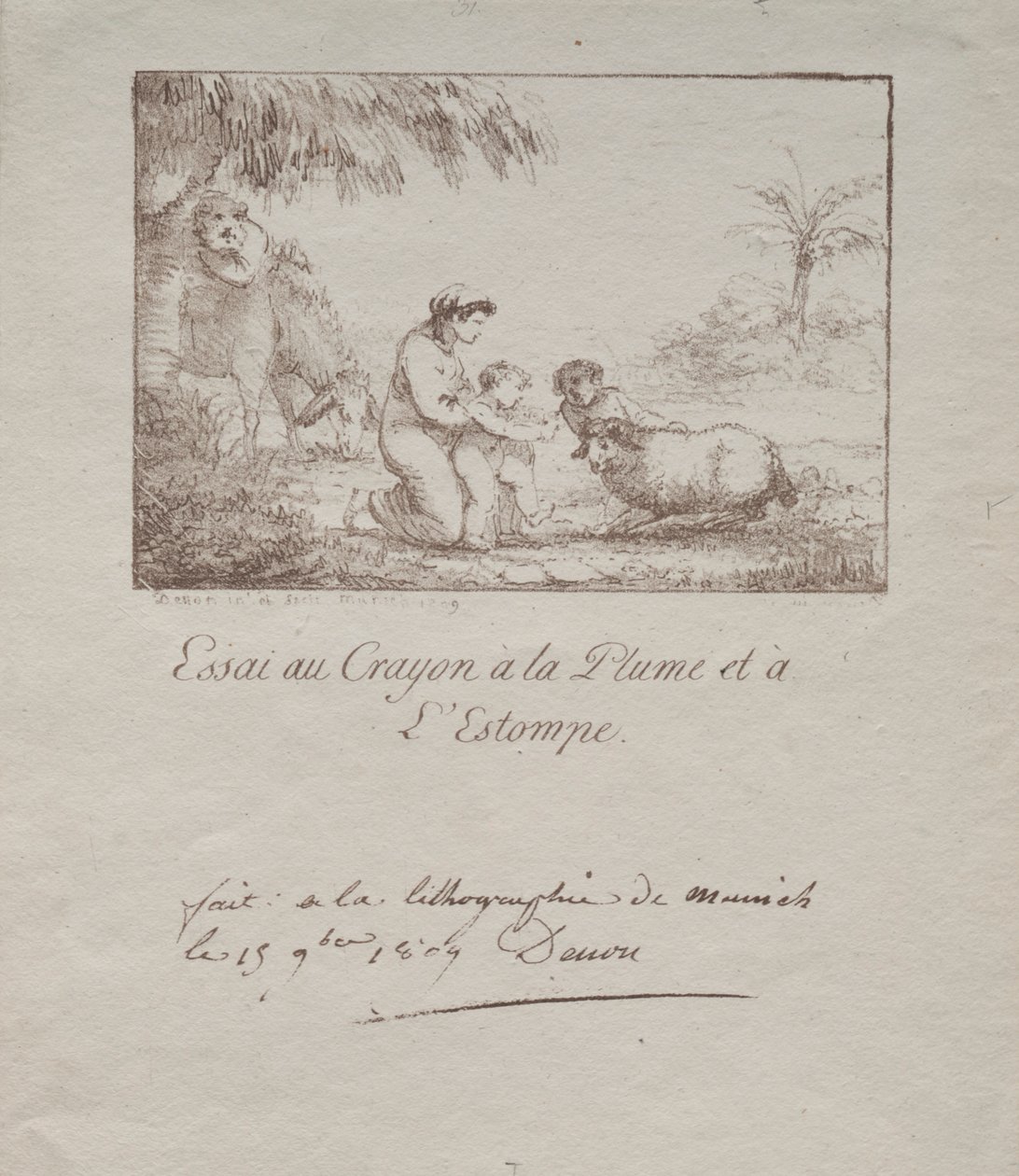 Heilige Familie op de vlucht naar Egypte, 1809 door Dominique Vivant Denon